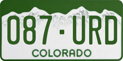 CO license plate 087URD
