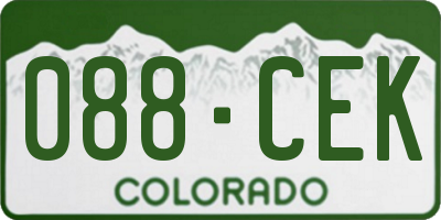 CO license plate 088CEK