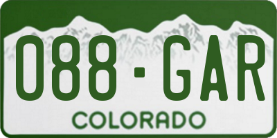 CO license plate 088GAR