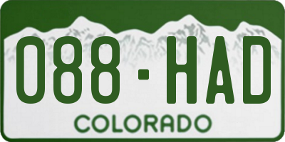 CO license plate 088HAD