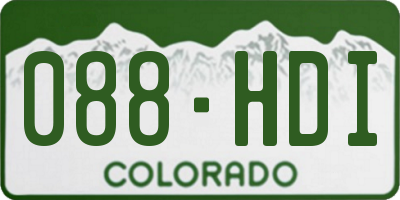 CO license plate 088HDI