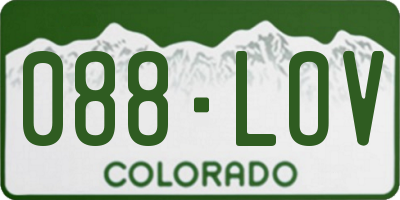 CO license plate 088LOV