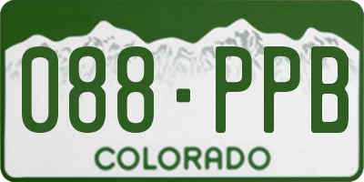 CO license plate 088PPB
