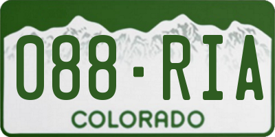 CO license plate 088RIA