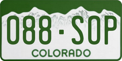 CO license plate 088SOP