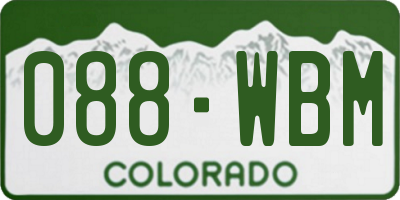 CO license plate 088WBM