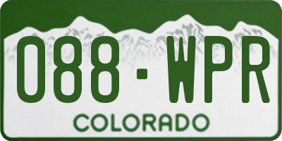 CO license plate 088WPR