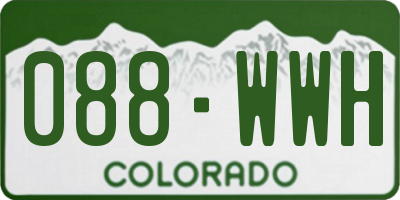 CO license plate 088WWH