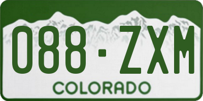 CO license plate 088ZXM