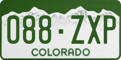 CO license plate 088ZXP