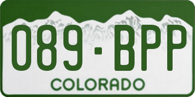 CO license plate 089BPP