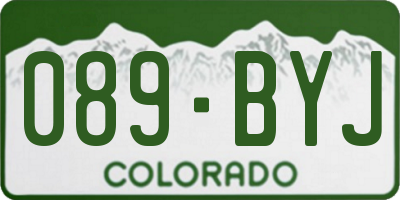 CO license plate 089BYJ