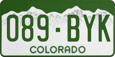 CO license plate 089BYK