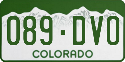 CO license plate 089DVO