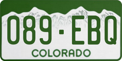 CO license plate 089EBQ