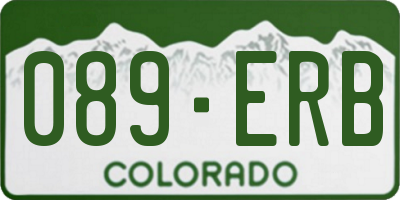 CO license plate 089ERB