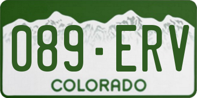 CO license plate 089ERV