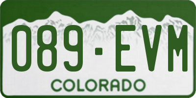 CO license plate 089EVM