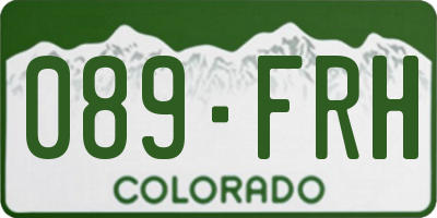 CO license plate 089FRH