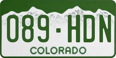 CO license plate 089HDN