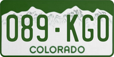 CO license plate 089KGO