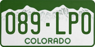 CO license plate 089LPO