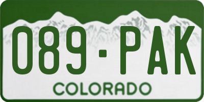 CO license plate 089PAK