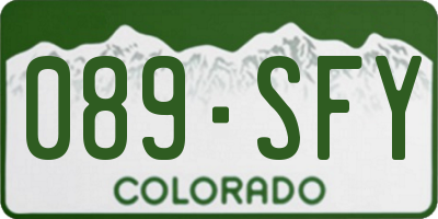 CO license plate 089SFY
