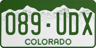 CO license plate 089UDX