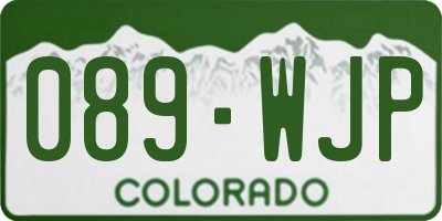 CO license plate 089WJP