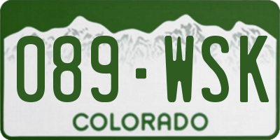 CO license plate 089WSK