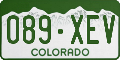 CO license plate 089XEV