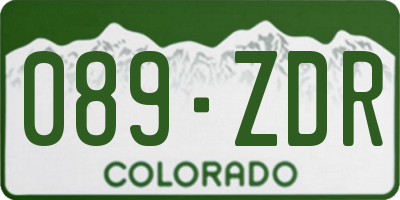 CO license plate 089ZDR