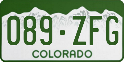 CO license plate 089ZFG