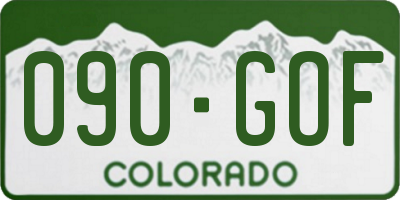 CO license plate 090GOF
