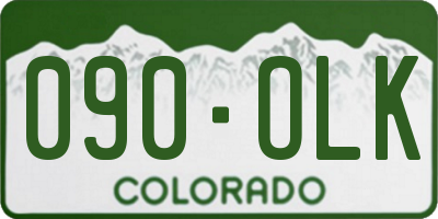 CO license plate 090OLK