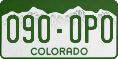 CO license plate 090OPO