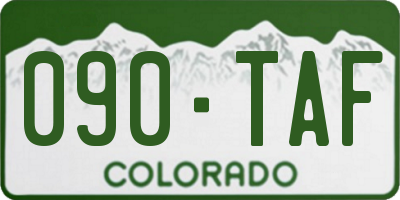 CO license plate 090TAF