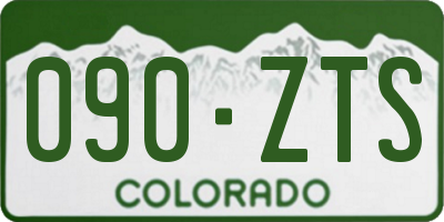 CO license plate 090ZTS