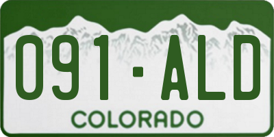 CO license plate 091ALD