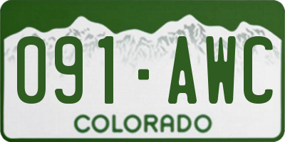 CO license plate 091AWC