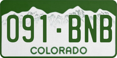 CO license plate 091BNB