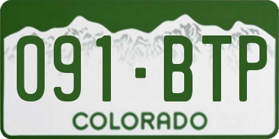 CO license plate 091BTP