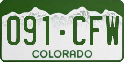 CO license plate 091CFW
