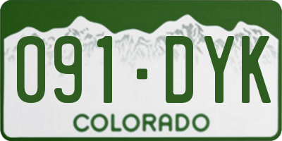 CO license plate 091DYK