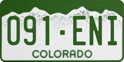 CO license plate 091ENI