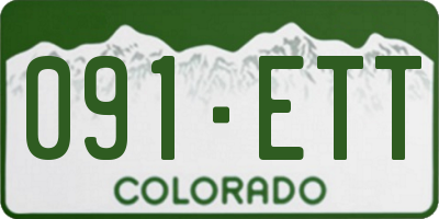 CO license plate 091ETT