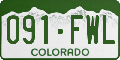 CO license plate 091FWL