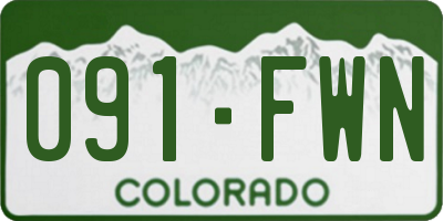 CO license plate 091FWN