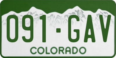 CO license plate 091GAV